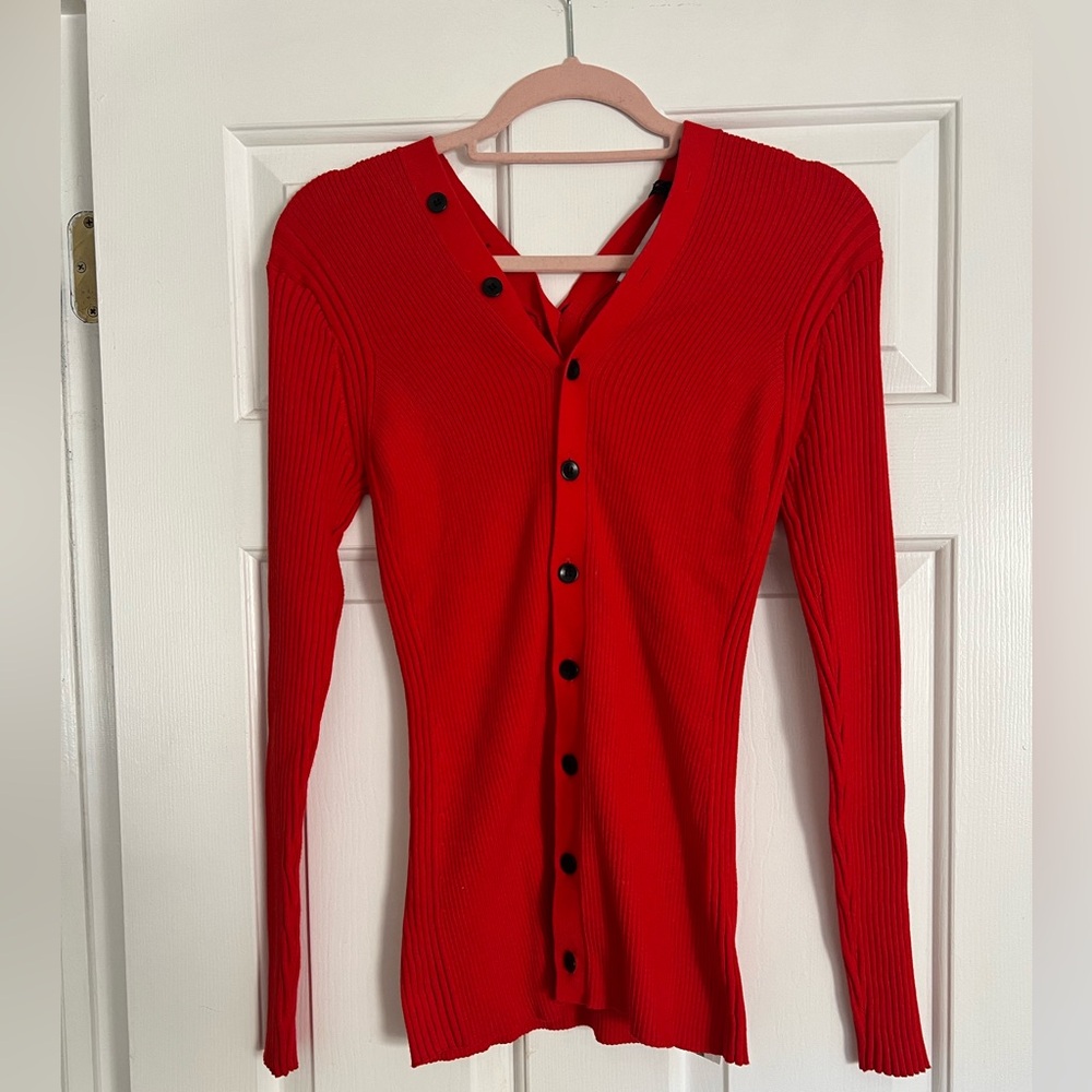 Proenza Schouler Fiery Red Knit Top